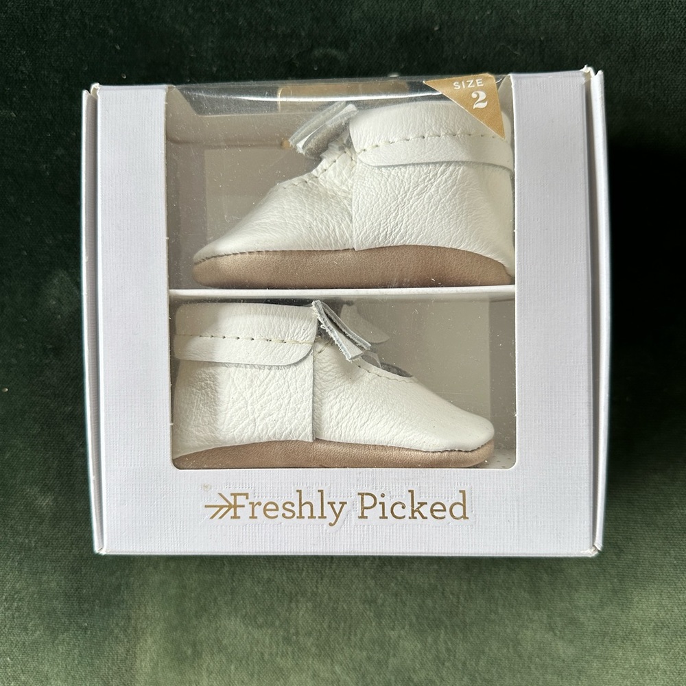 Freshly picked baby bow moccasins